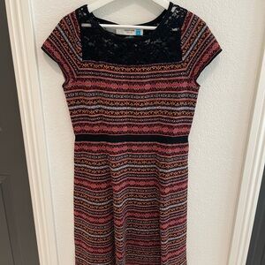 Sparrow Black and Multicolor Women's Dress Sz M